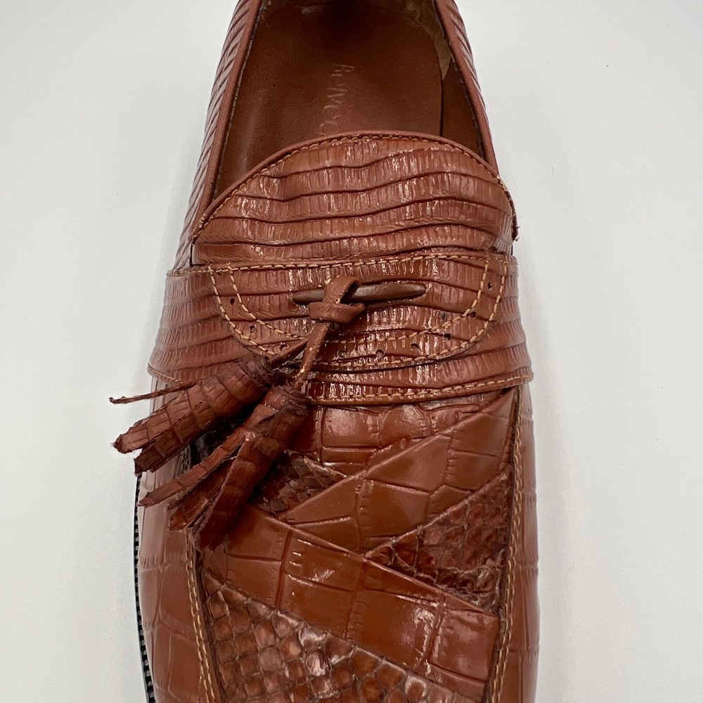 Belvedere Mens Brown Genuine Snakeskin All Leather Brogue Loafer Shoe Size 10 - Picture 13 of 16